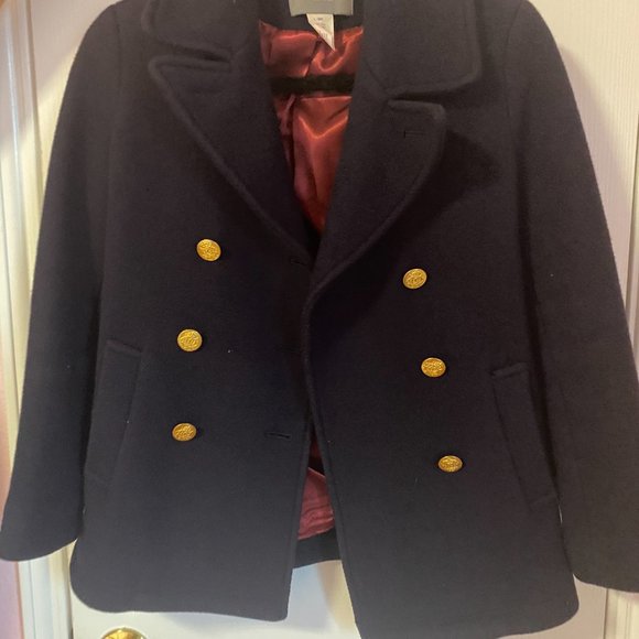 Manteau Peacoat J.Crew Majesty - Laine 100% - Couleur Navy - Taille 0 - Occasion Excellent État
